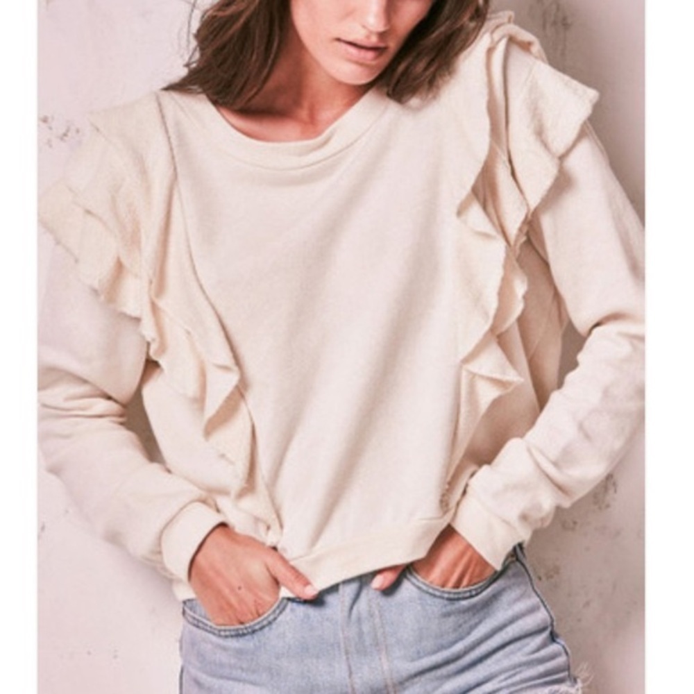 LoveShackFancy Ruffle Sweatshirt Small